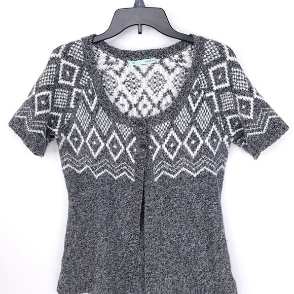Maurices Sweater Womens Large Cardigan Chunky Knit Button Short Sleeve Scoop - Picture 5 of 9